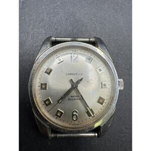 Vtg 1965 Caravelle M9 Water Resistant Men's Watch Hand Wind Up Stainless Steel